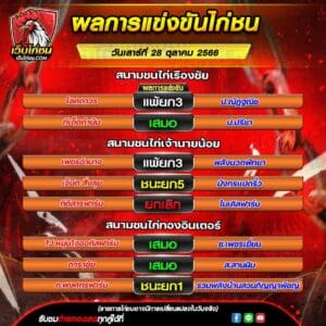 สรุปผลไก่ชน