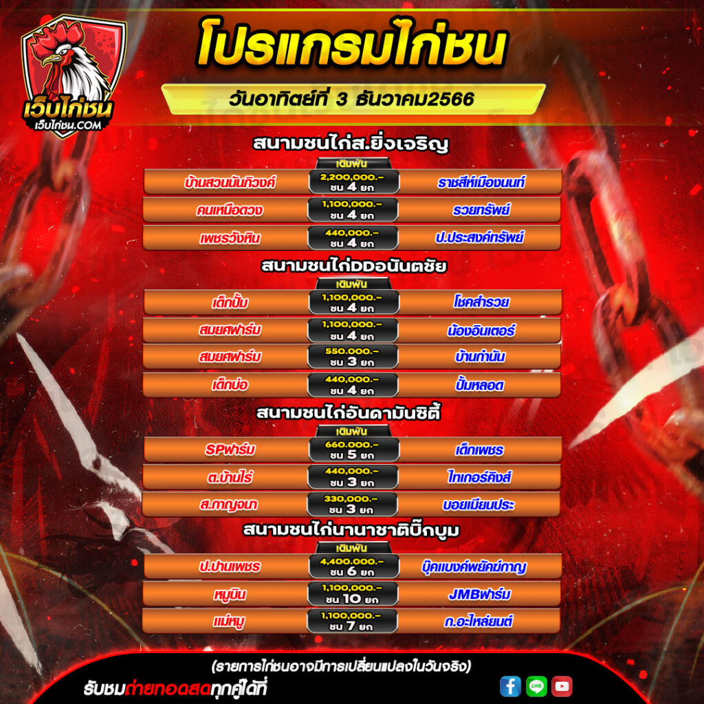 โปรแกรมไก่ชน