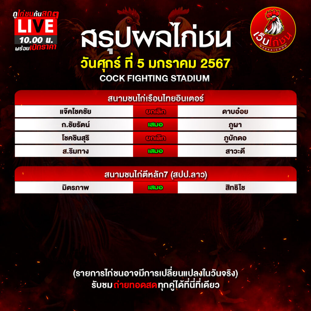 ดูไก่ตีกัน ในสังเวียน