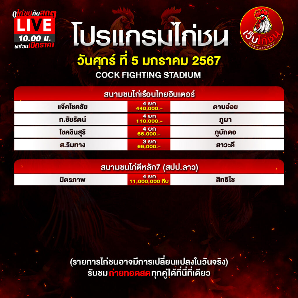 สนามชนไก่ เรือนไทยอินเตอร์